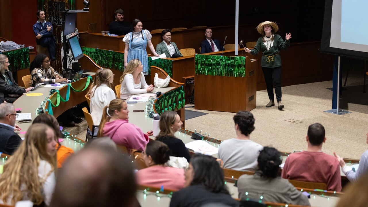 Aerial photo of the PILP auction crowd.